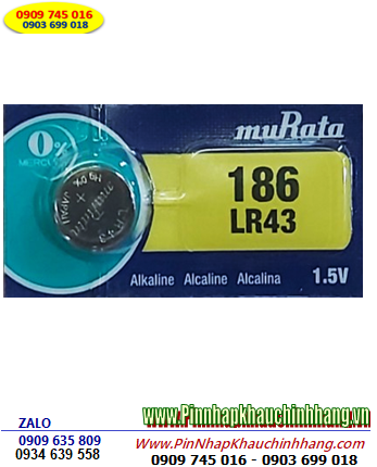 MuRata LR43/186/AG12/SR43SW, Pin cúc áo 1.5v Alkaline MuRata LR43/186 _Xuất xứ NHẬT